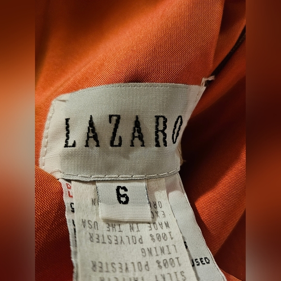 Lazaro lridescent Coral One Strap Ruched Evening Party Dress Sz 6 - Picture 6 of 8